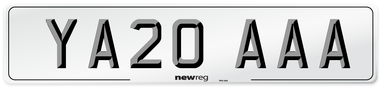 YA20 AAA Number Plate from New Reg